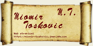 Miomir Tošković vizit kartica